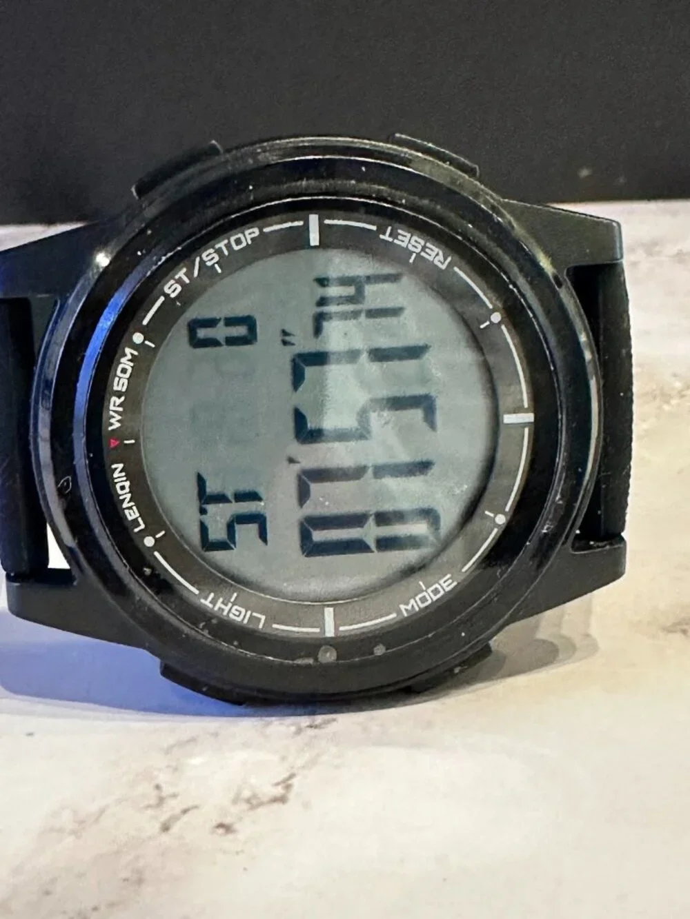 3/$30 Lenqin Digital Watch Men Black 43MM Round Dial Day Date New Battery 10